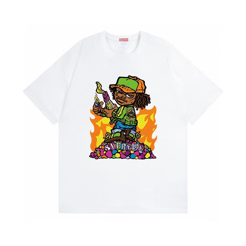 Supreme Molotov Kid Flame Graphic T-Shirt ¡ª front