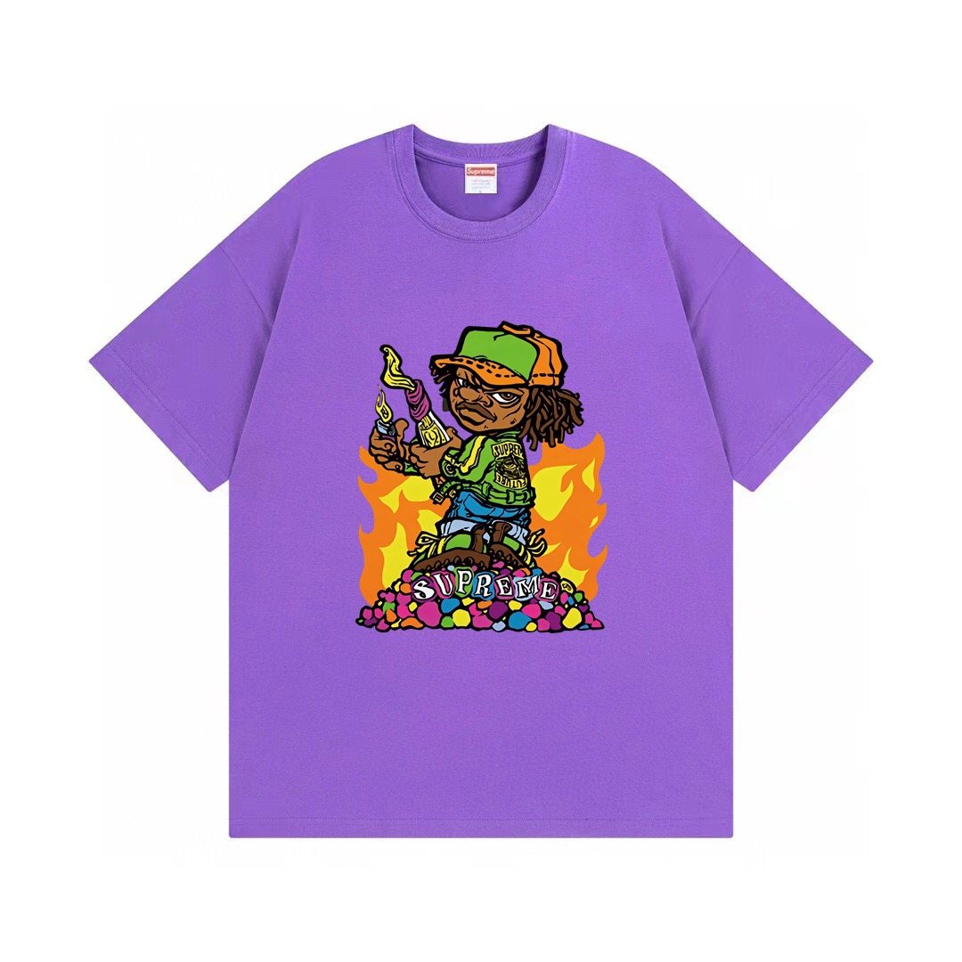Supreme Molotov Kid Flame Graphic T-Shirt ¡ª front