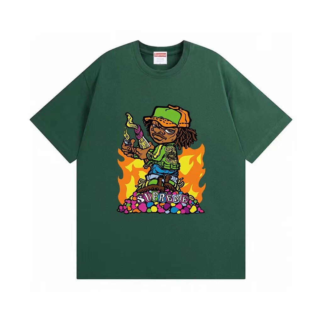Supreme Molotov Kid Flame Graphic T-Shirt ¡ª front