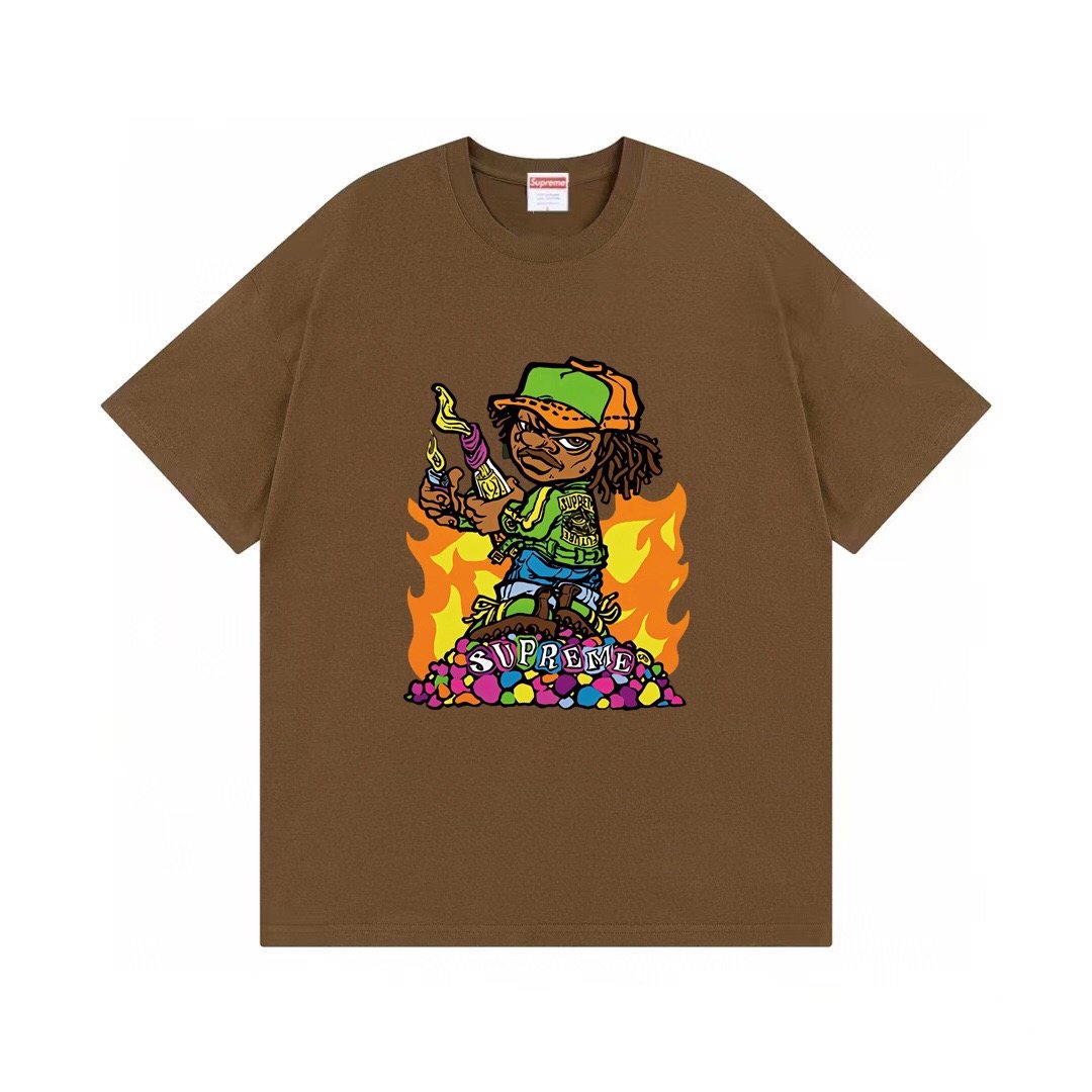 Supreme Molotov Kid Flame Graphic T-Shirt ¡ª front
