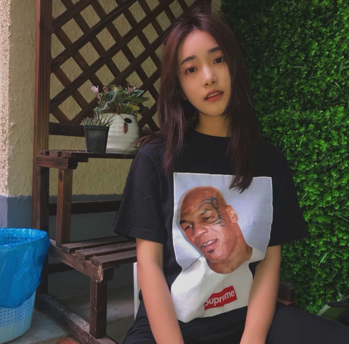 Supreme Mike Tyson Portrait Graphic T-Shirt ¡ª model