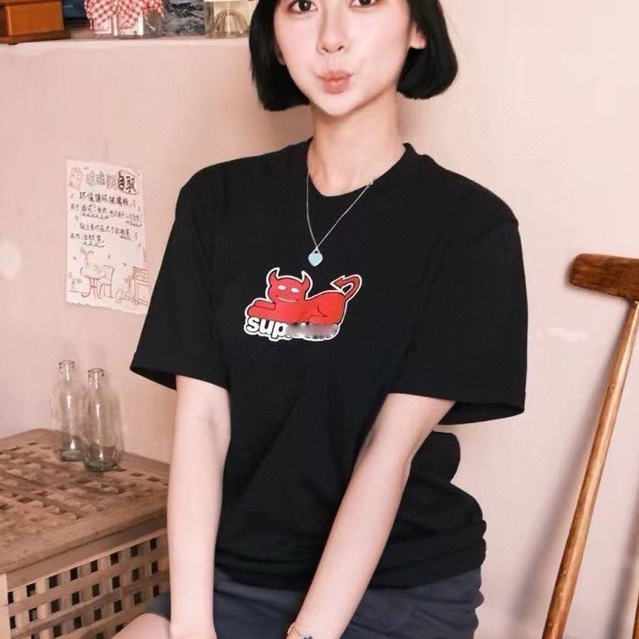 Supreme Devil Cat Graphic Short-Sleeve T-Shirt ¡ª context