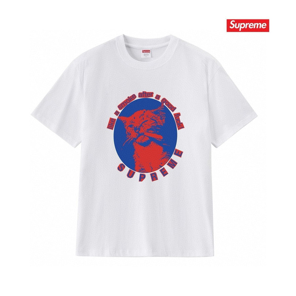 Supreme Cat Smoke Graphic T-Shirt ¡ª front