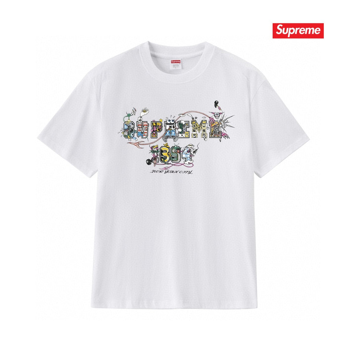 Supreme Cartoon Letter Graphic T-Shirt ¡ª front