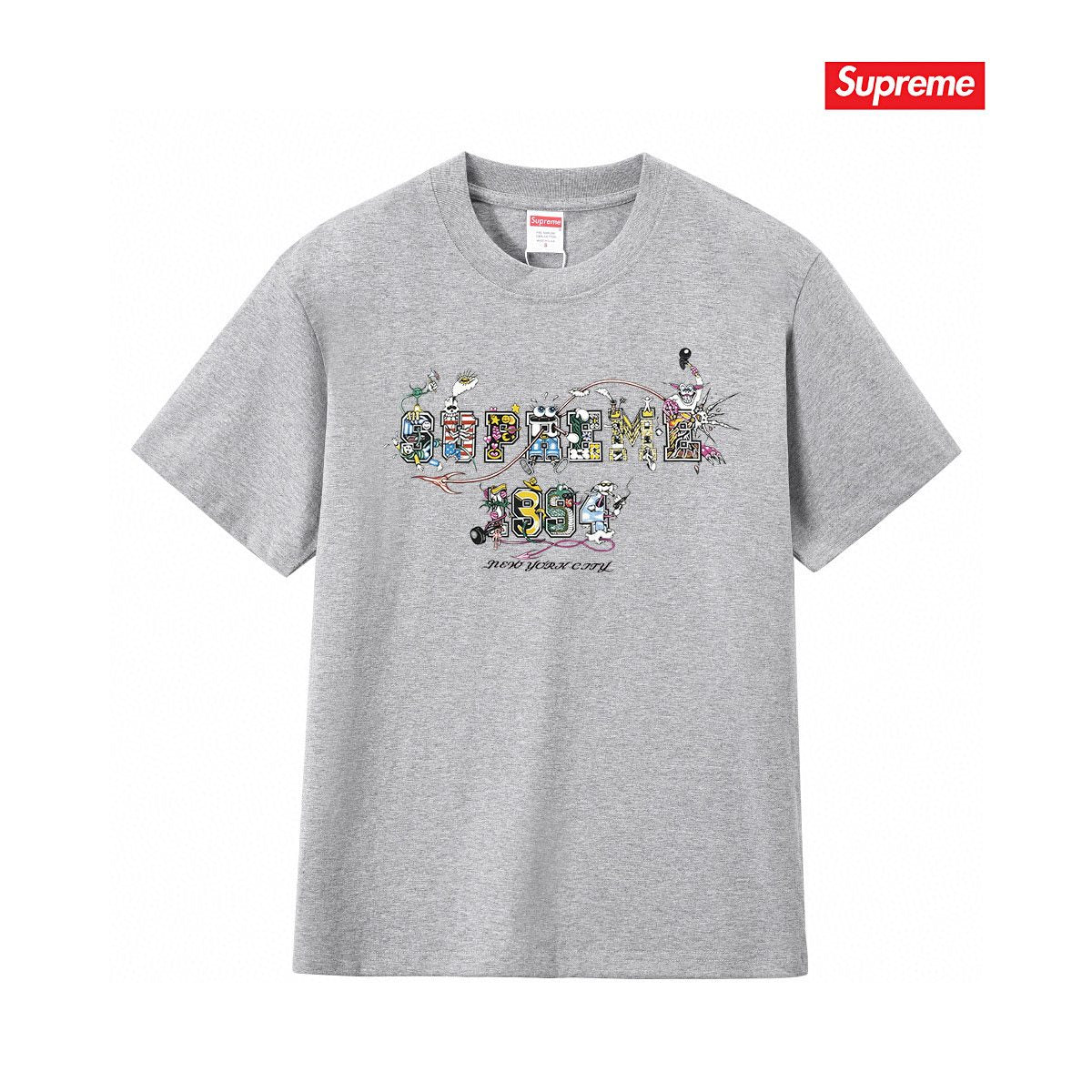 Supreme Cartoon Letter Graphic T-Shirt ¡ª front
