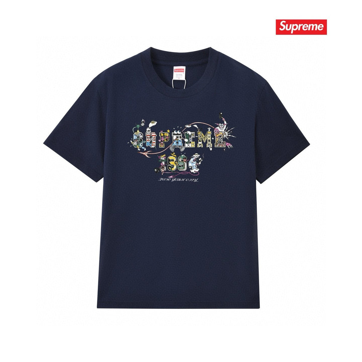 Supreme Cartoon Letter Graphic T-Shirt ¡ª front