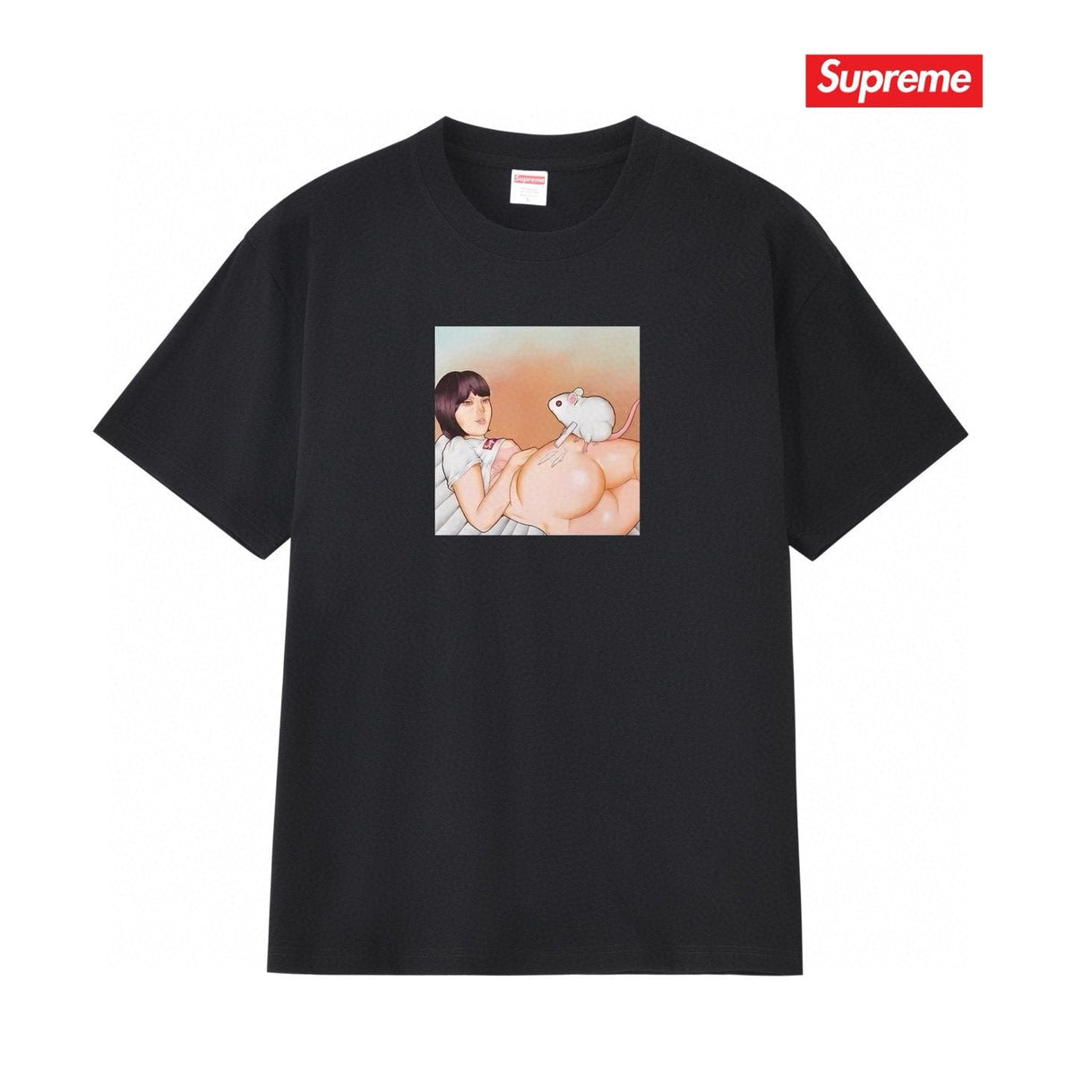 Supreme Anime-Style Graphic Short-Sleeve T-Shirt ¡ª front