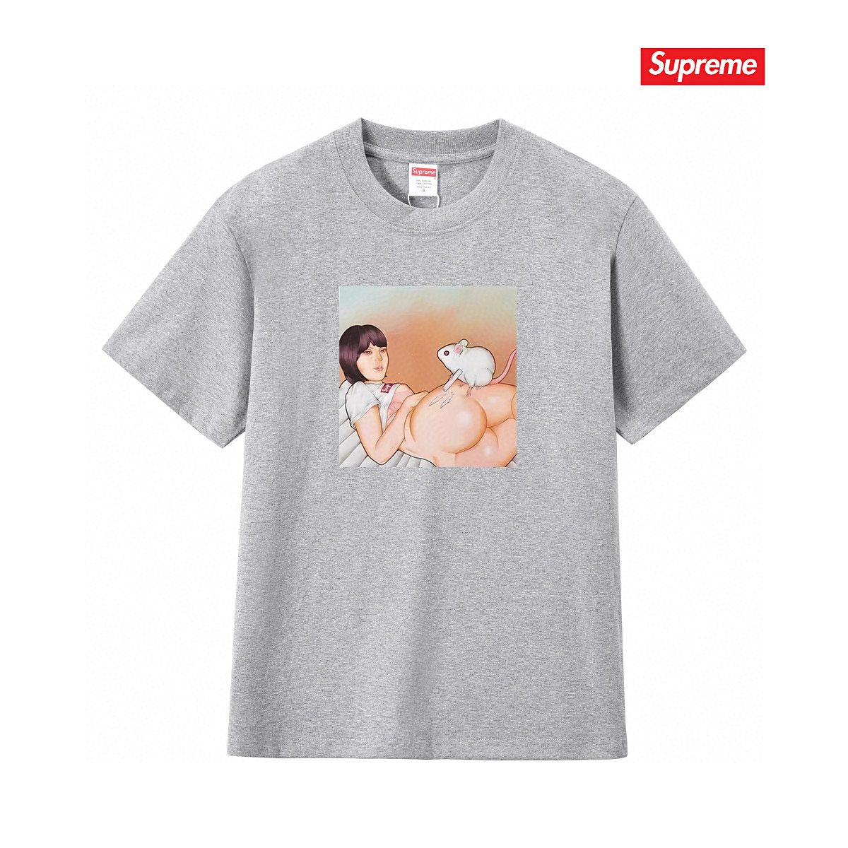 Supreme Anime-Style Graphic Short-Sleeve T-Shirt ¡ª front