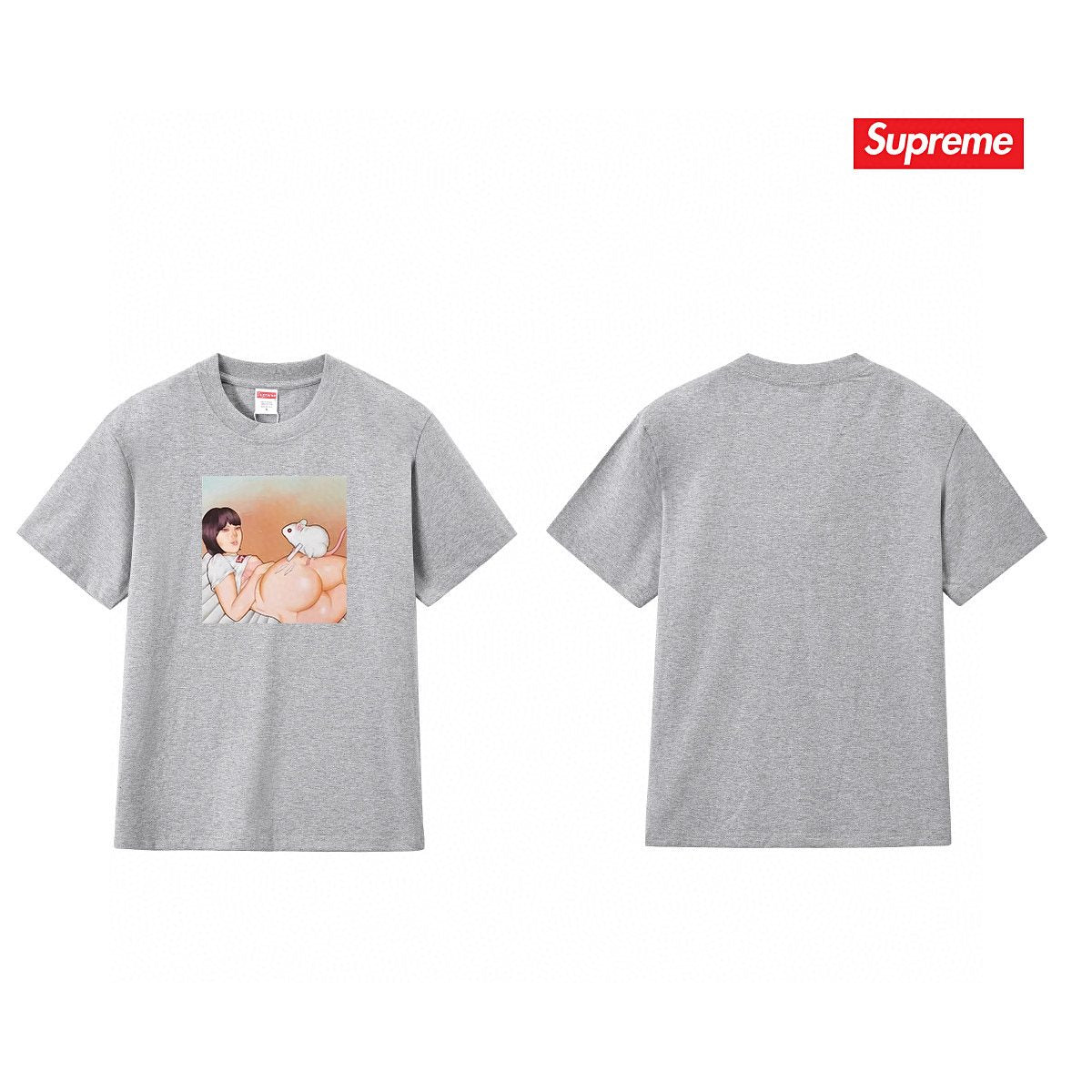 Supreme Anime-Style Graphic Short-Sleeve T-Shirt ¡ª back