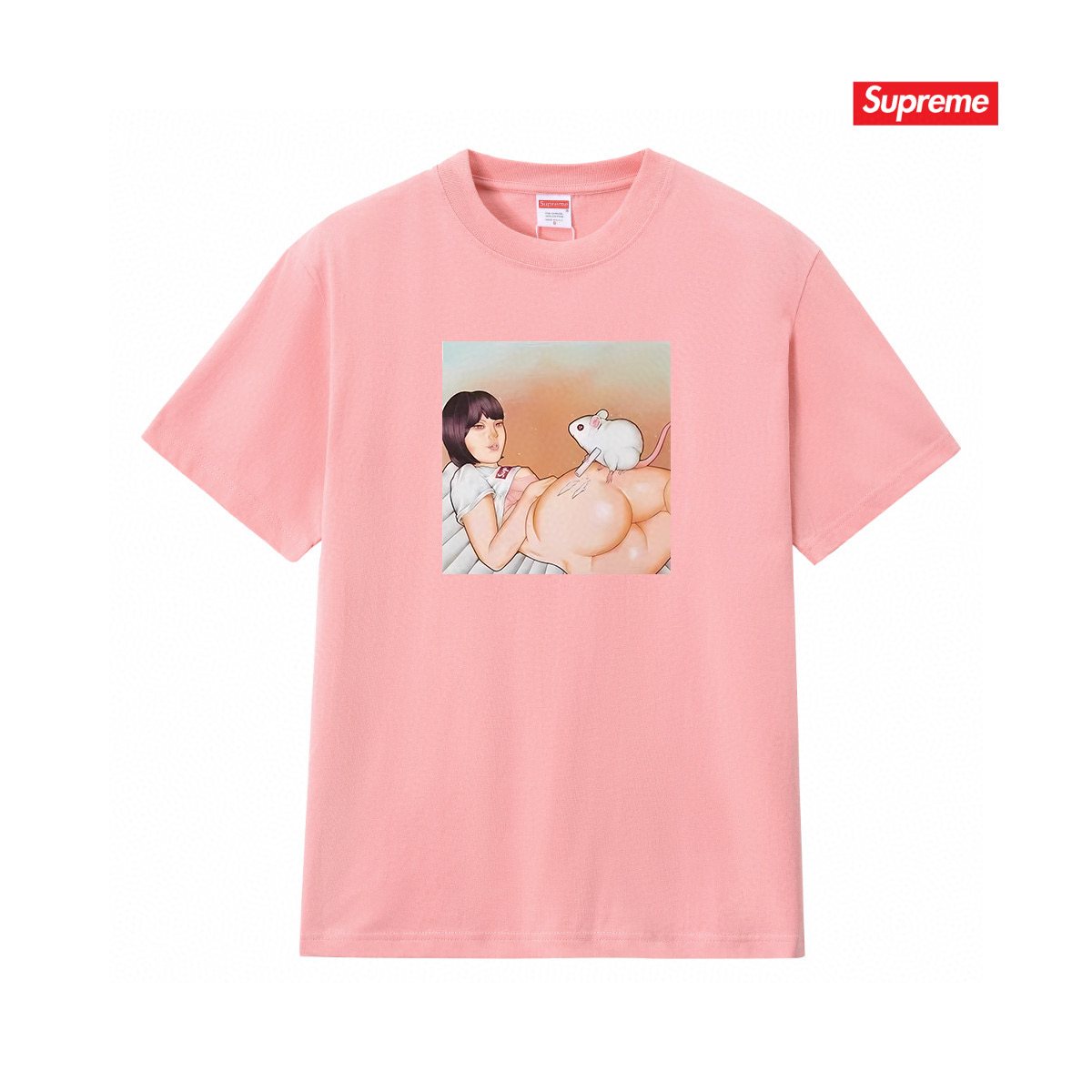Supreme Anime-Style Graphic Short-Sleeve T-Shirt ¡ª front
