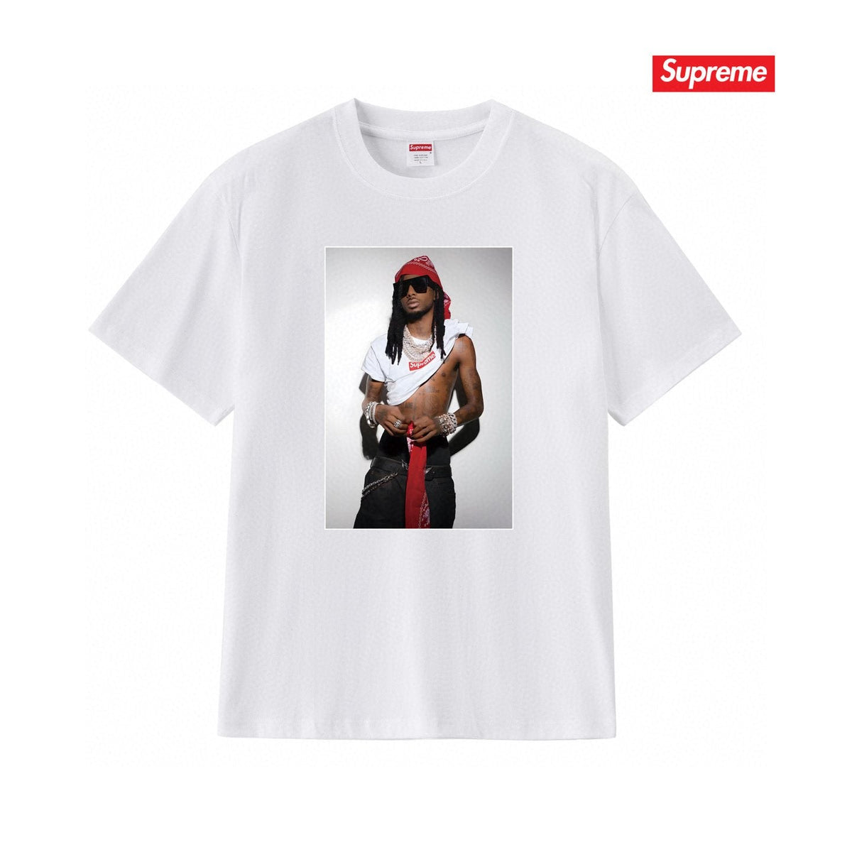 Supreme Playbi Caarti Portrait Graphic T-Shirt ¡ª front