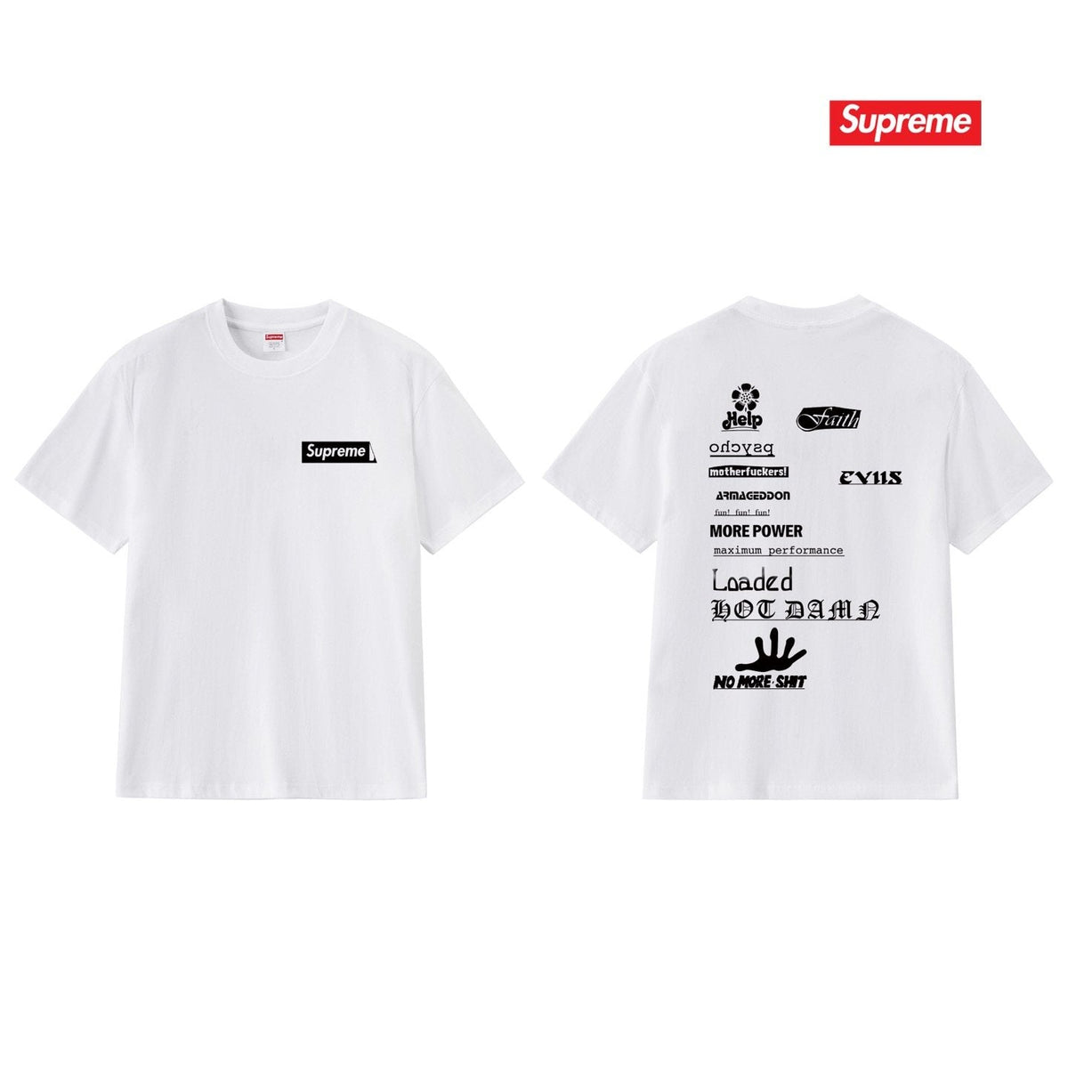 Supreme Multi-Logo Back Graphic T-Shirt ¡ª comparison