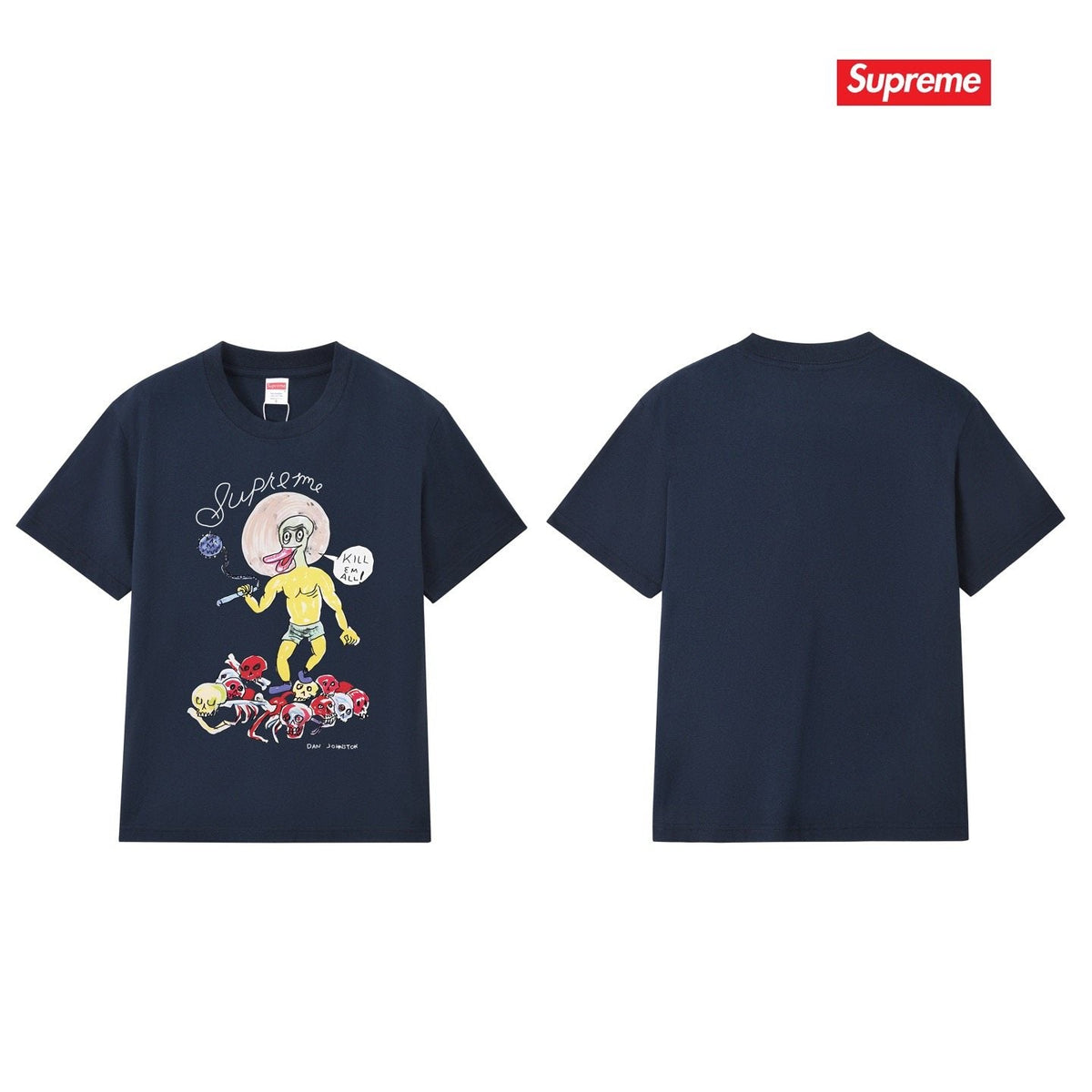 Supreme Cartoon Skull Graphic T-Shirt ¡ª back