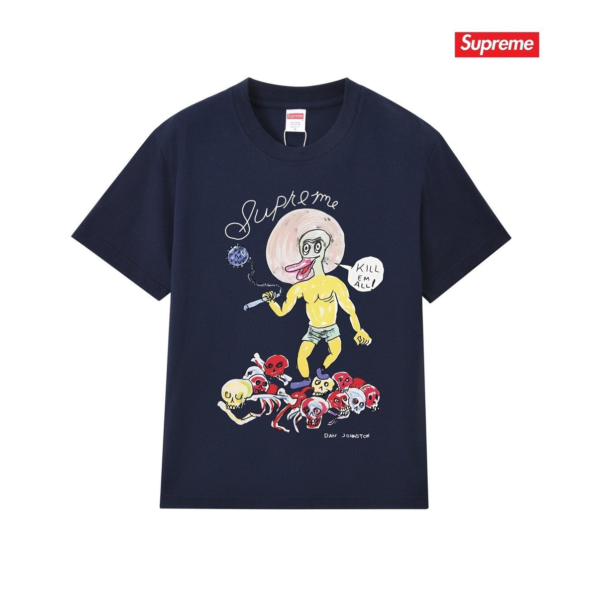 Supreme Cartoon Skull Graphic T-Shirt ¡ª front