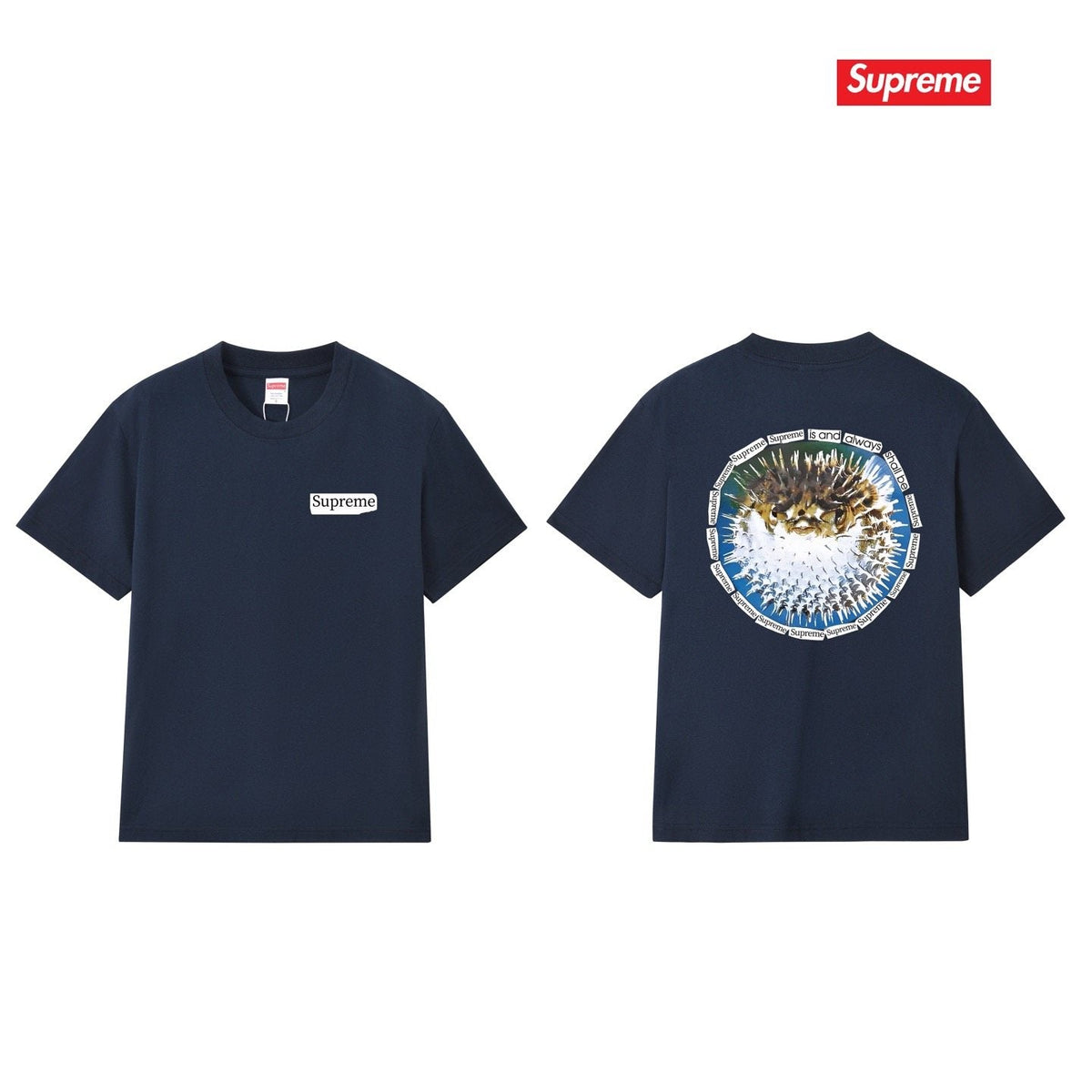 Supreme Pufferfish Back Graphic T-Shirt ¡ª comparison