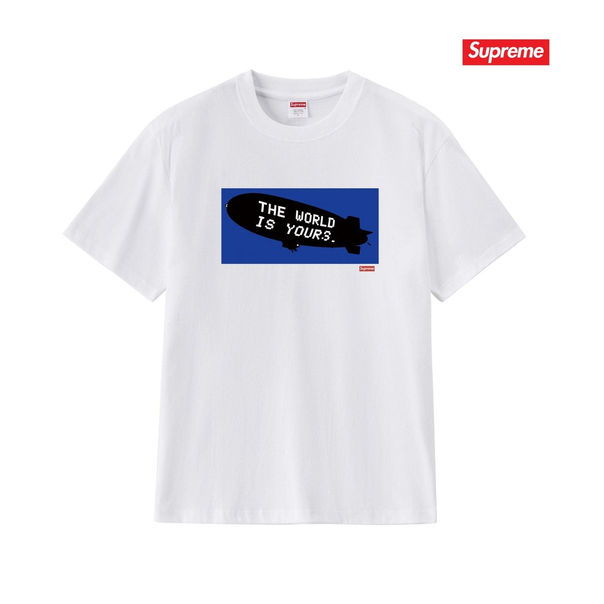 Supreme Blue Rectangle Brush Graphic T-Shirt ¡ª front