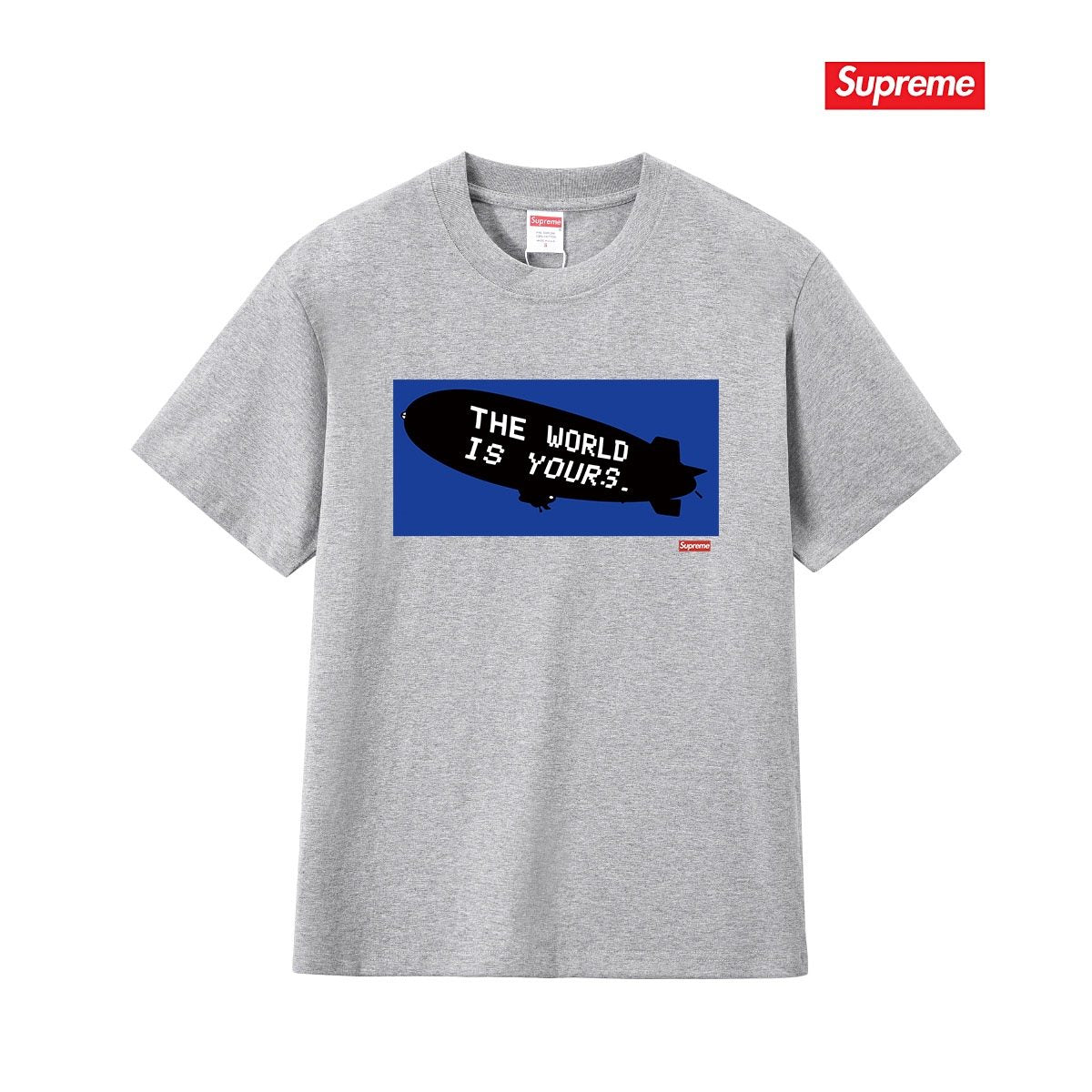 Supreme Blue Rectangle Brush Graphic T-Shirt ¡ª front