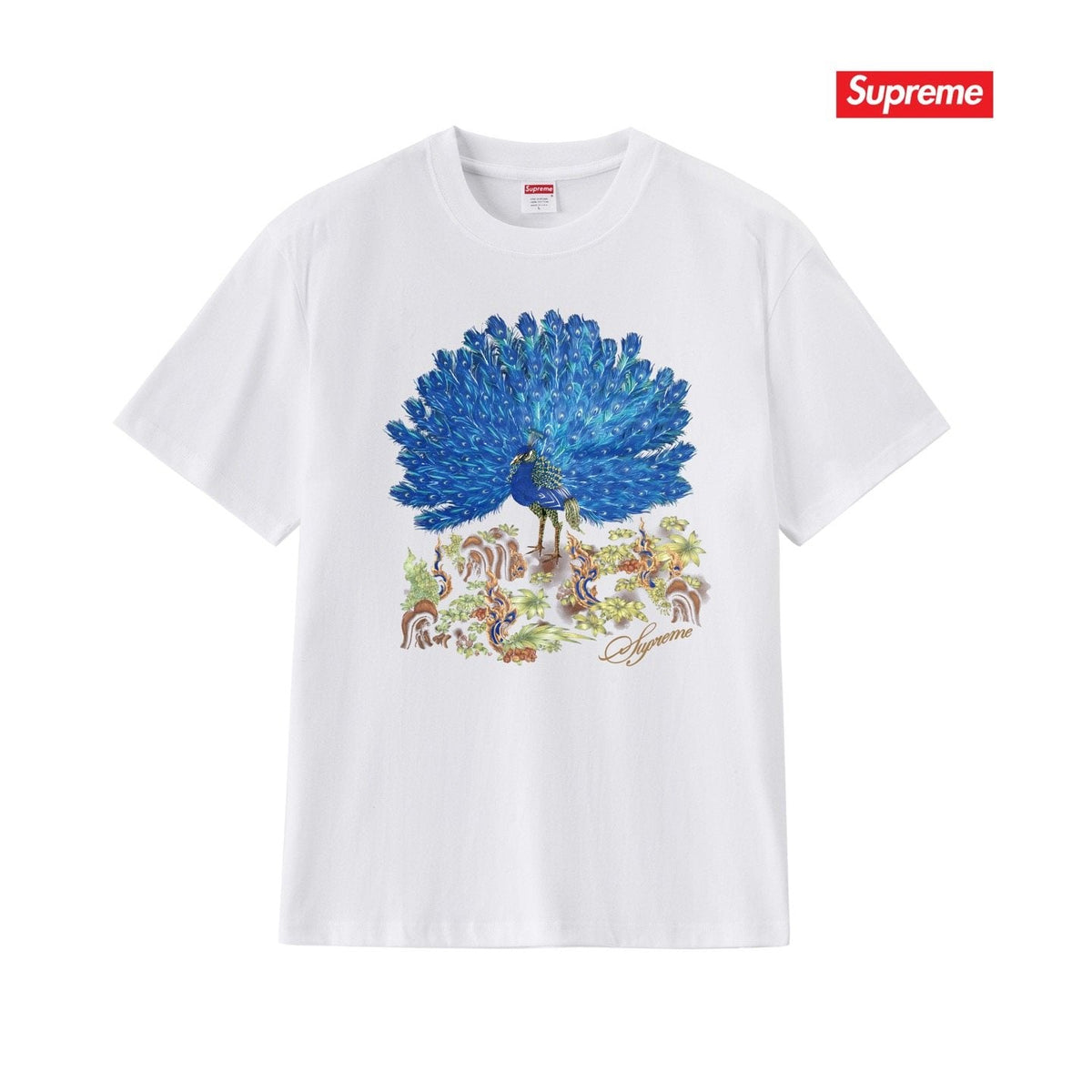Supreme Peacock Graphic Short-Sleeve T-Shirt ¡ª front