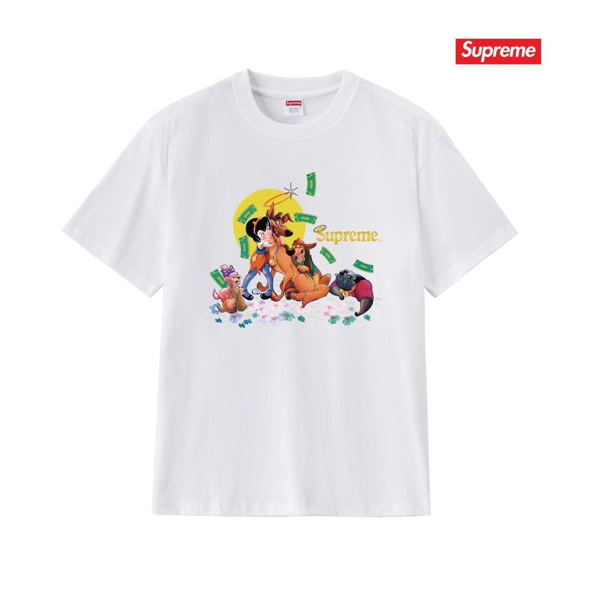 Supreme All Dogs Go To Heaven Dog Graphic T-Shirt ¡ª front