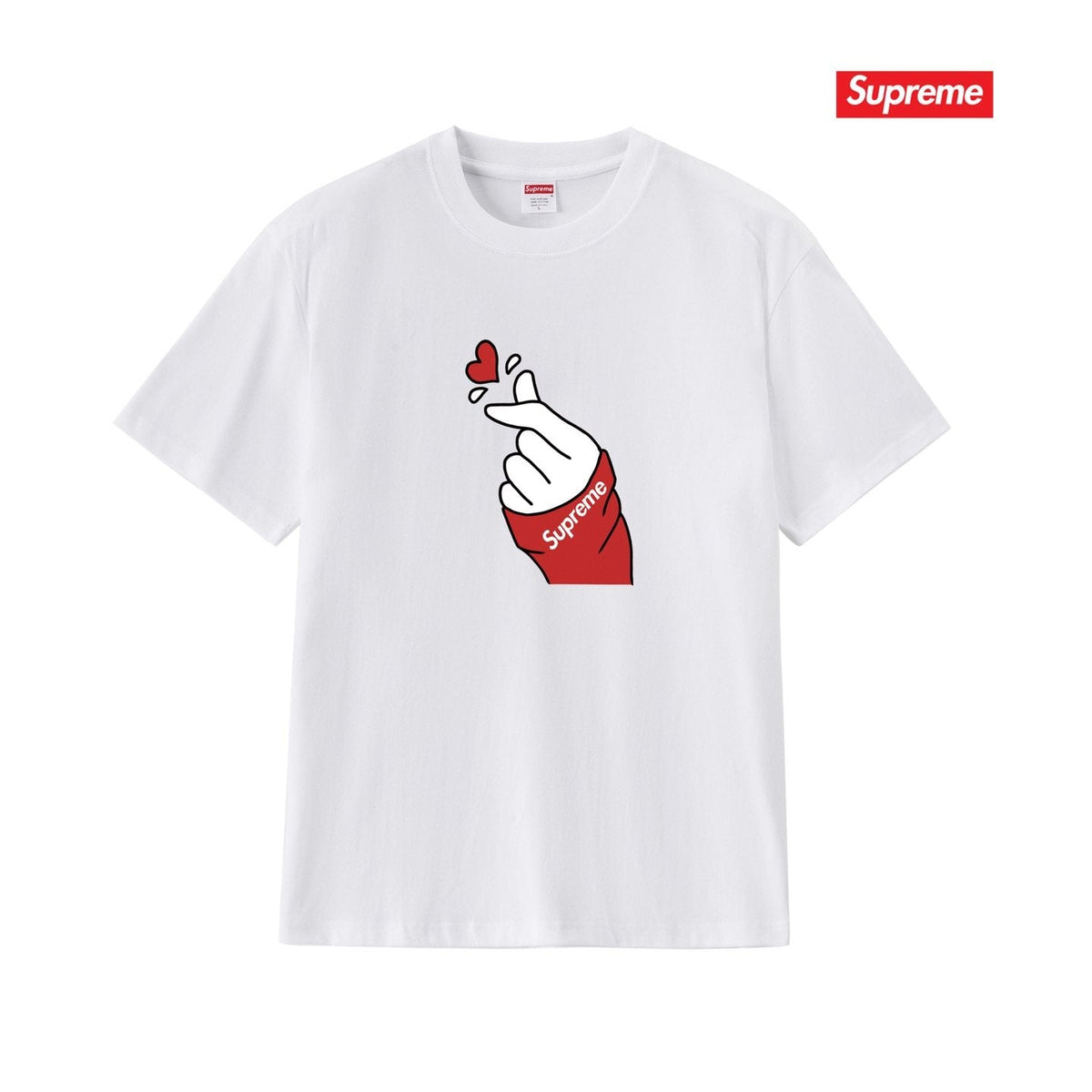 Supreme Finger Heart Graphic T-Shirt ¡ª front