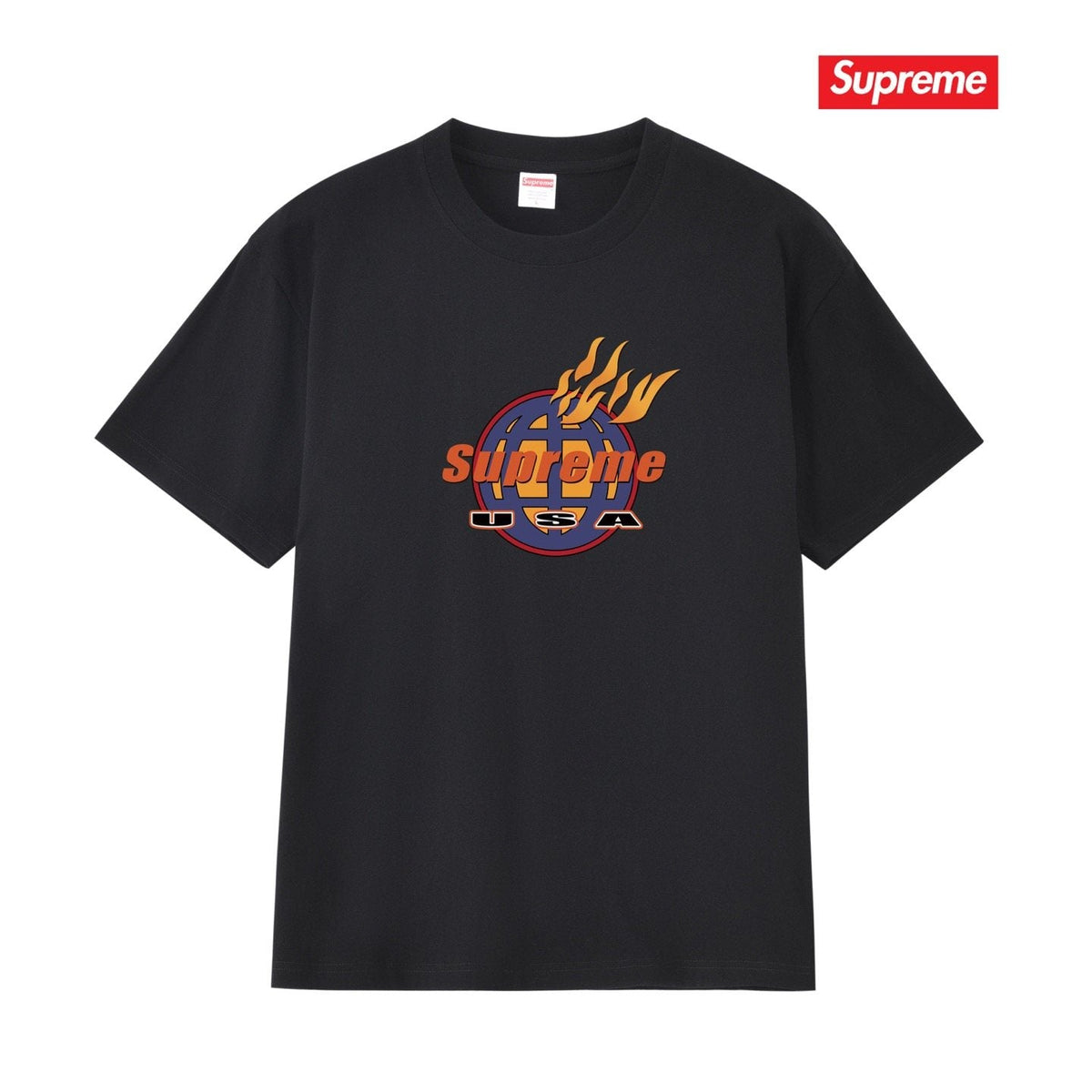 Supreme Flame Globe Graphic Short-Sleeve T-Shirt ¡ª hero