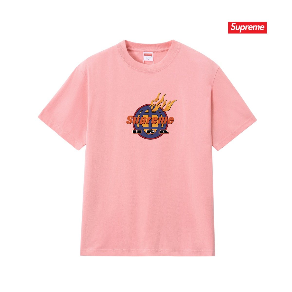 Supreme Flame Globe Graphic Short-Sleeve T-Shirt ¡ª front