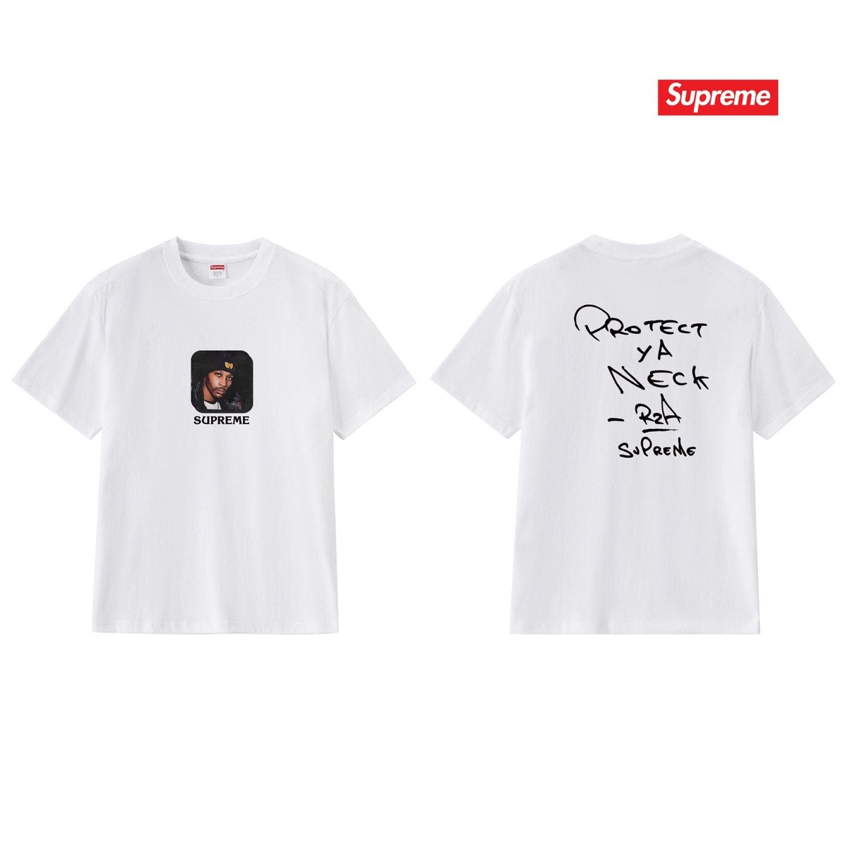 Supreme Protect Ya Neck RZA Portrait Graphic T-Shirt ¡ª comparison