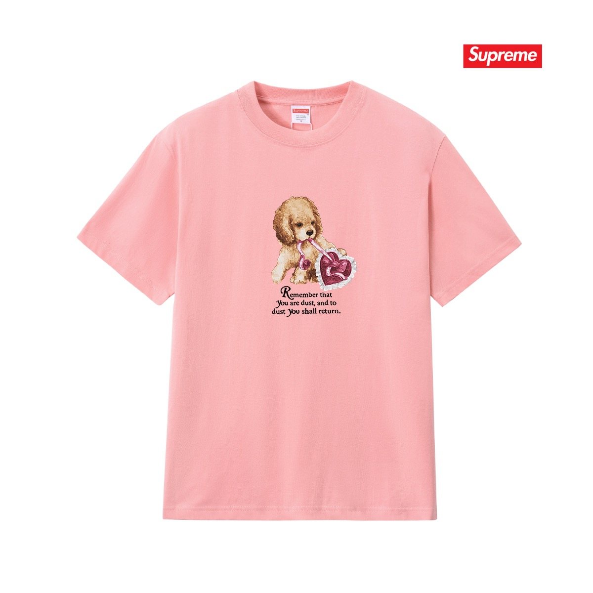 Supreme Dog and Heart Graphic T-Shirt ¡ª front