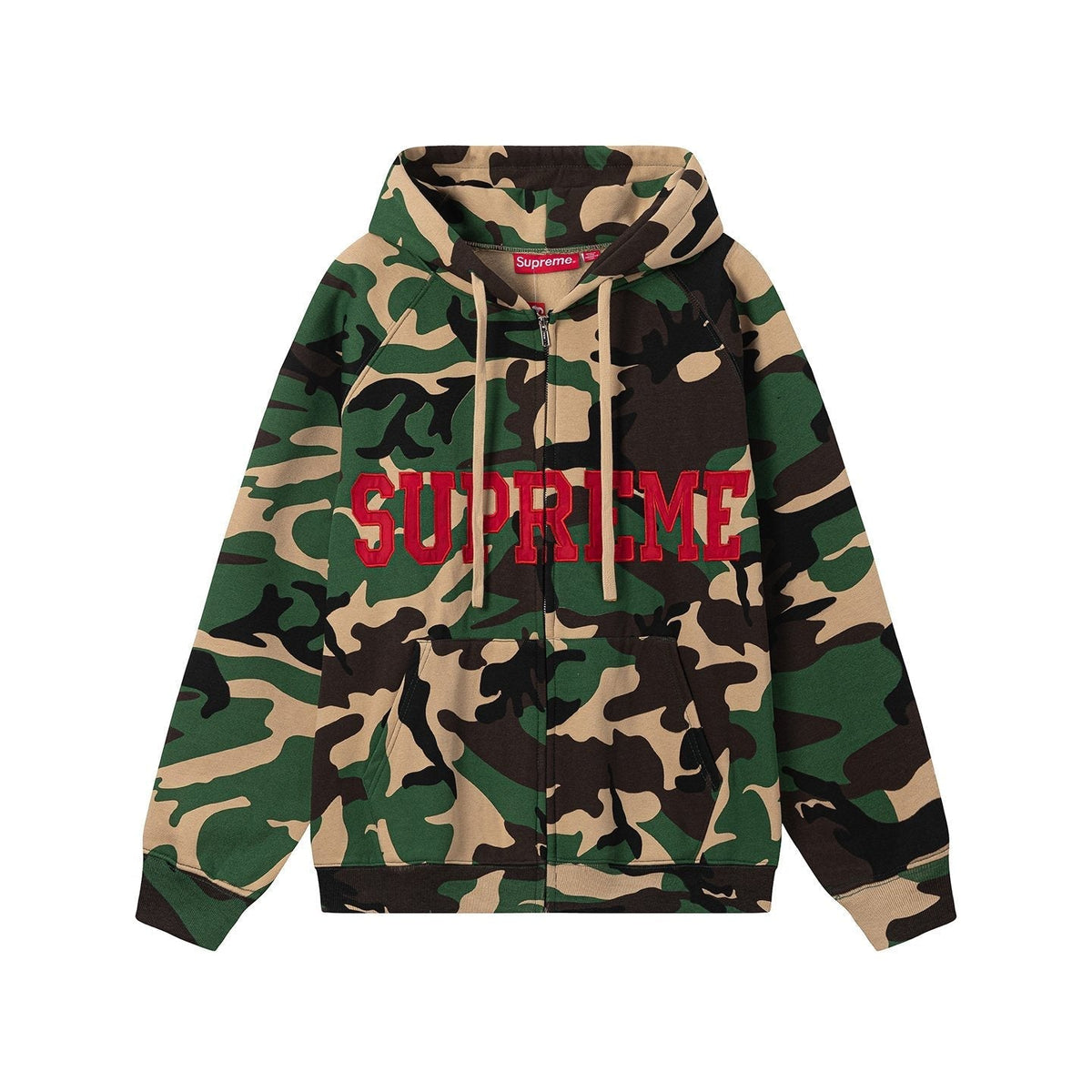 Supreme Green Camo Zip Hoodie ¡ª hero