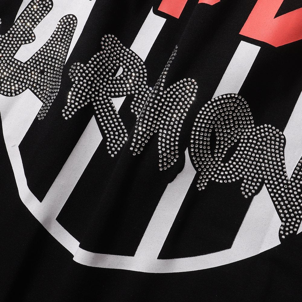 HARMONY Rhinestone Graphic Short-Sleeve T-Shirt ¡ª detail