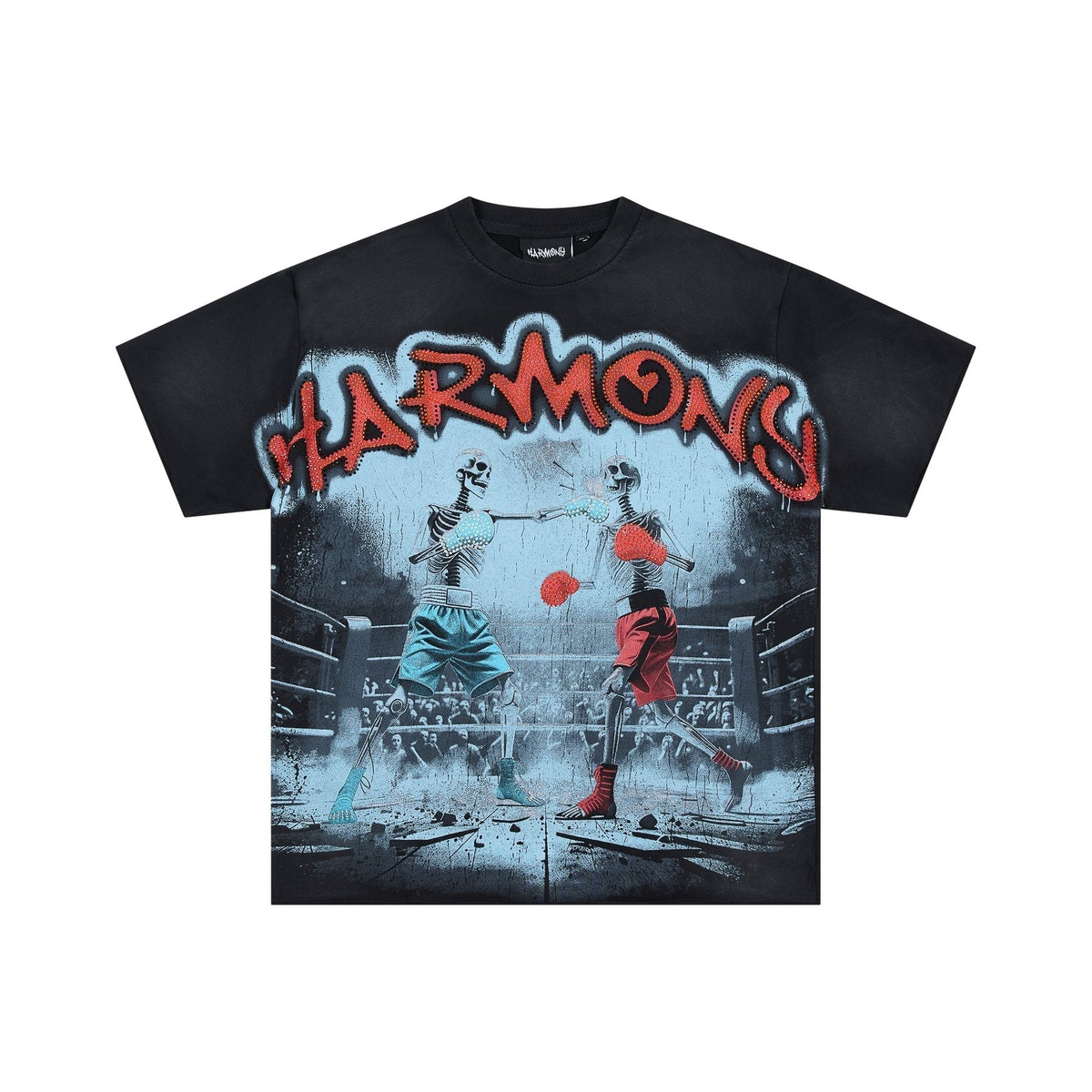 HARMONY Boxing Skeleton Graphic T-Shirt ¡ª front