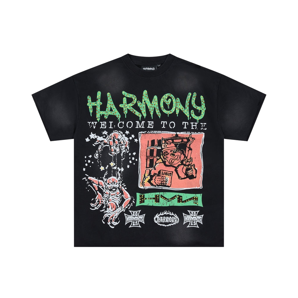 HARMONY Black Front and Back Graphic T-Shirt ¡ª hero