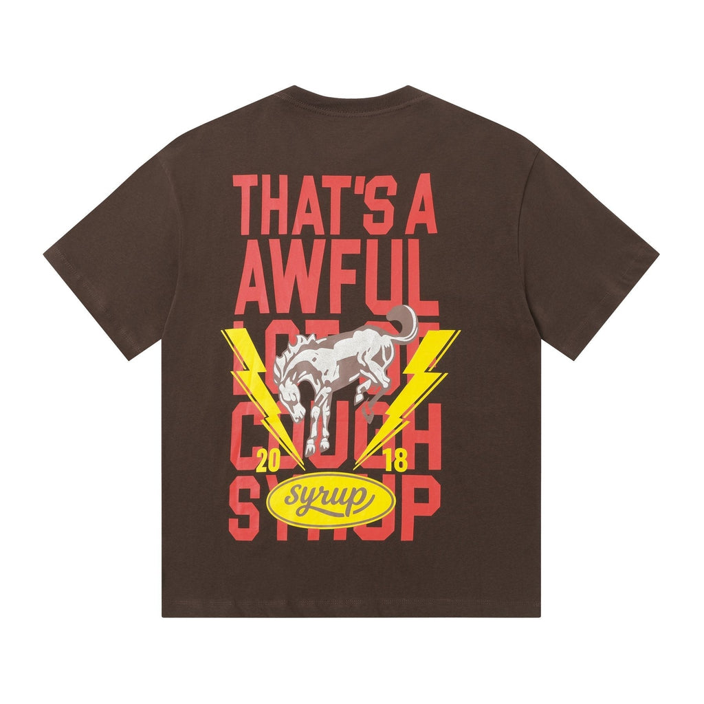 THAT'S A AWFUL LOT OF COUGH SYRUP Bull Lightning Graphic T-Shirt ¡ª back