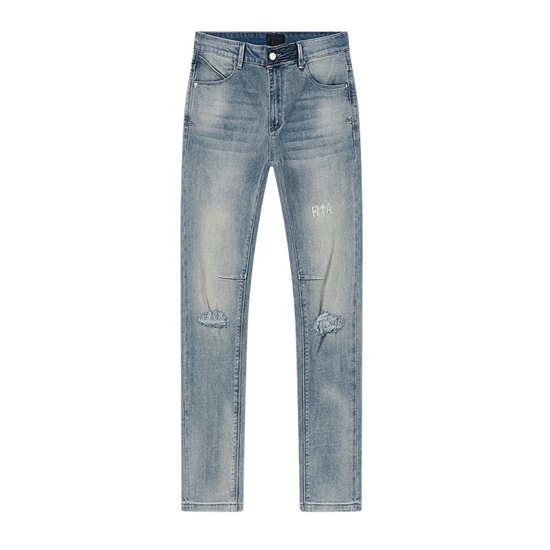R+A Light Blue Distressed Jeans ¡ª front