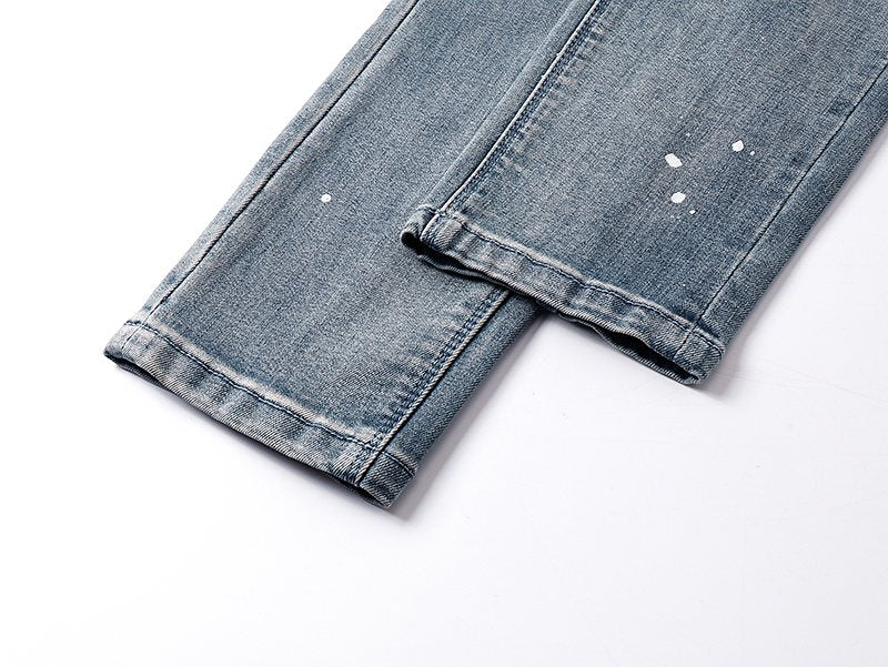 R+A Light Blue Paint Splatter Jeans ¡ª detail