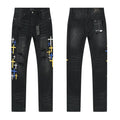 R+A Cross Embroidered Distressed Jeans ¡ª hero