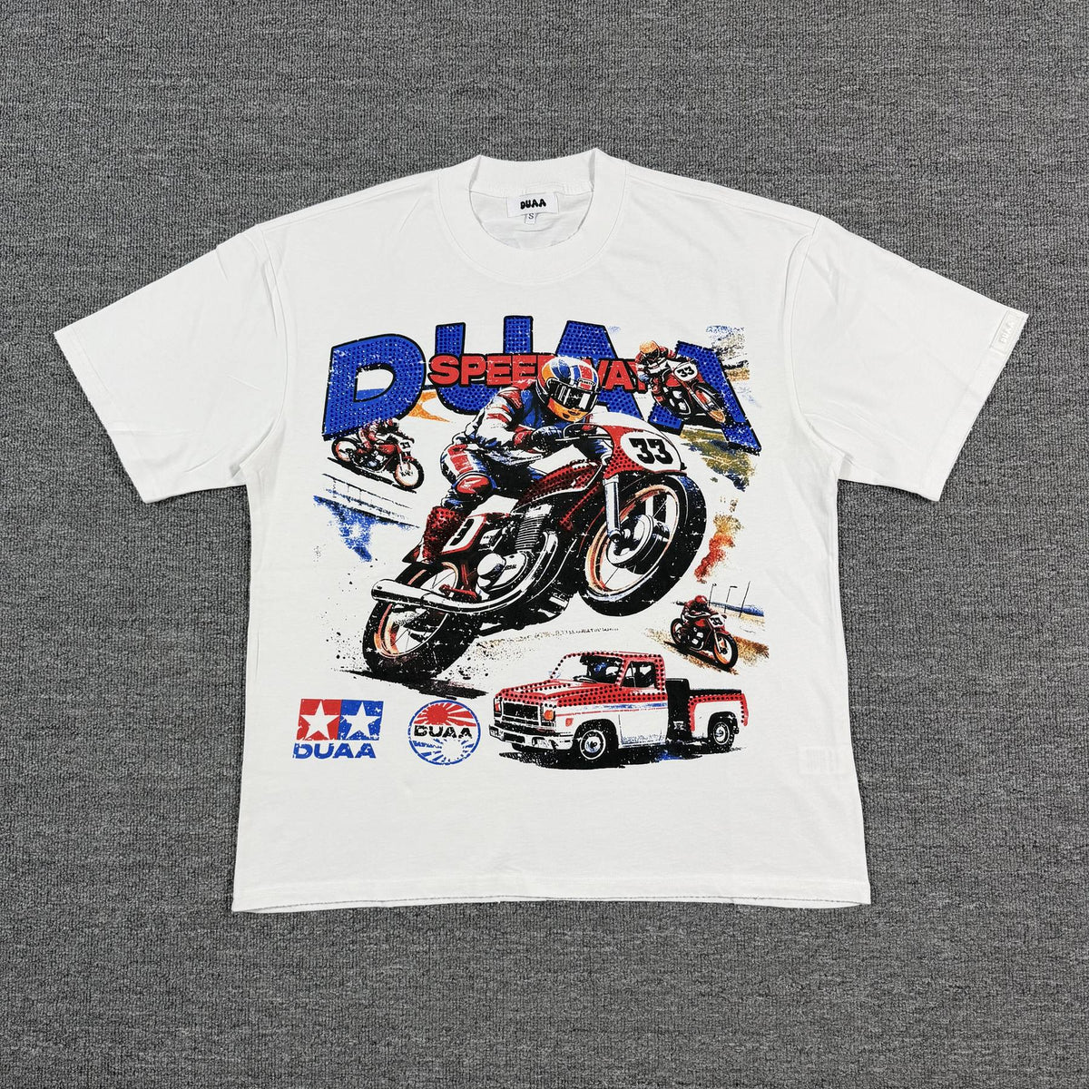 DUAA Speedway Motorcycle Racing Graphic T-Shirt ¡ª front