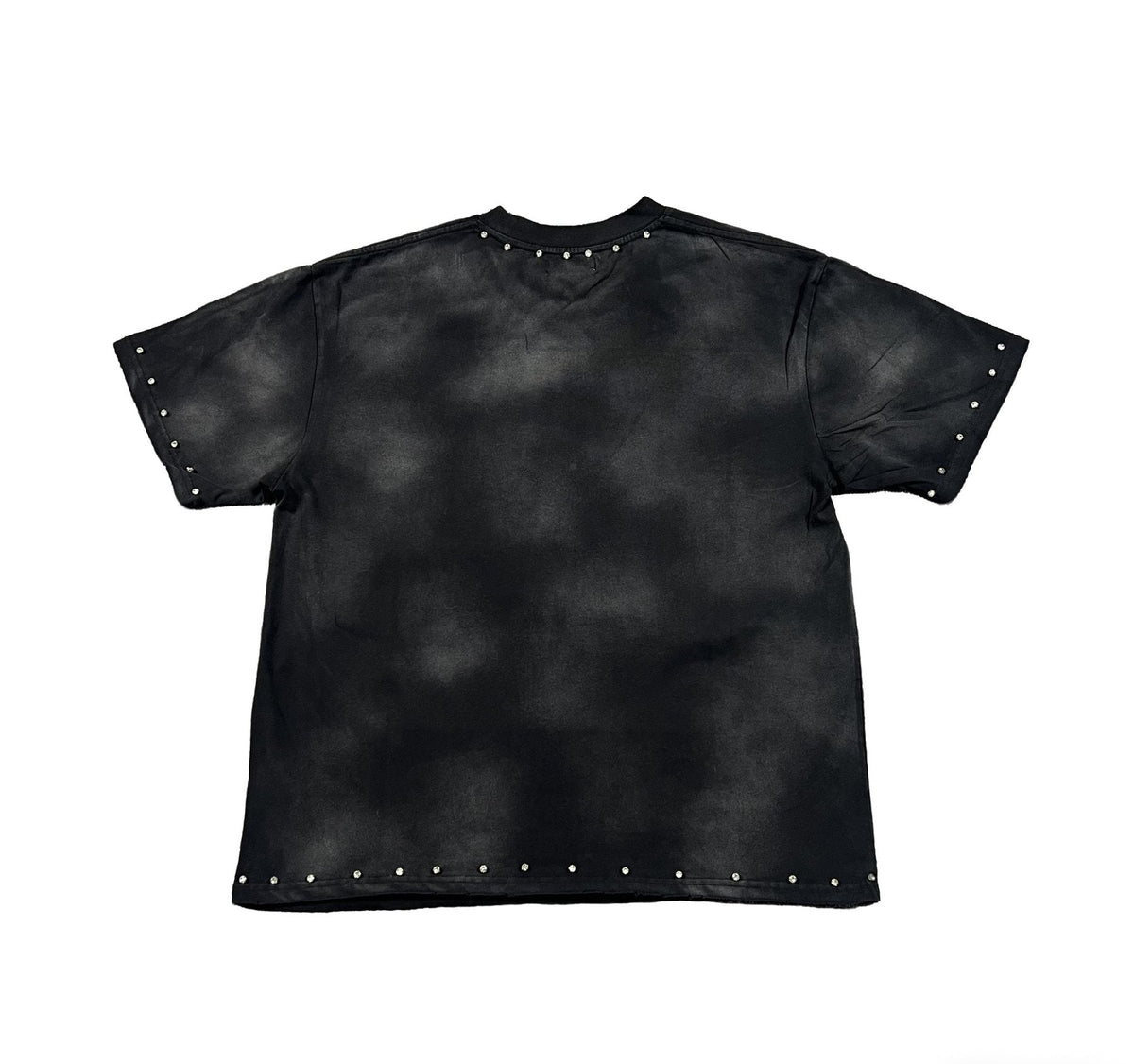 DUAA Blue Motorcycle Graphic Studded T-Shirt ¡ª back