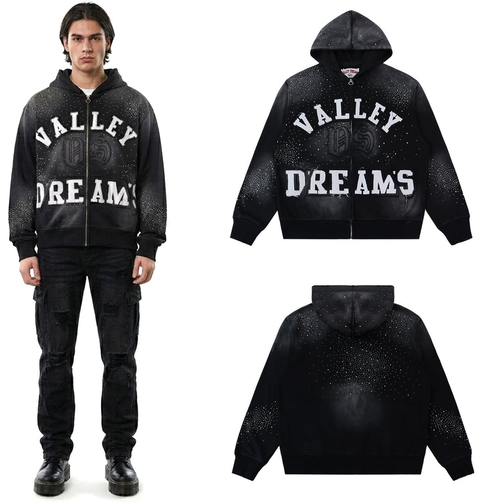 Valley Dreams Washed Rhinestone Zip Hoodie ¡ª context