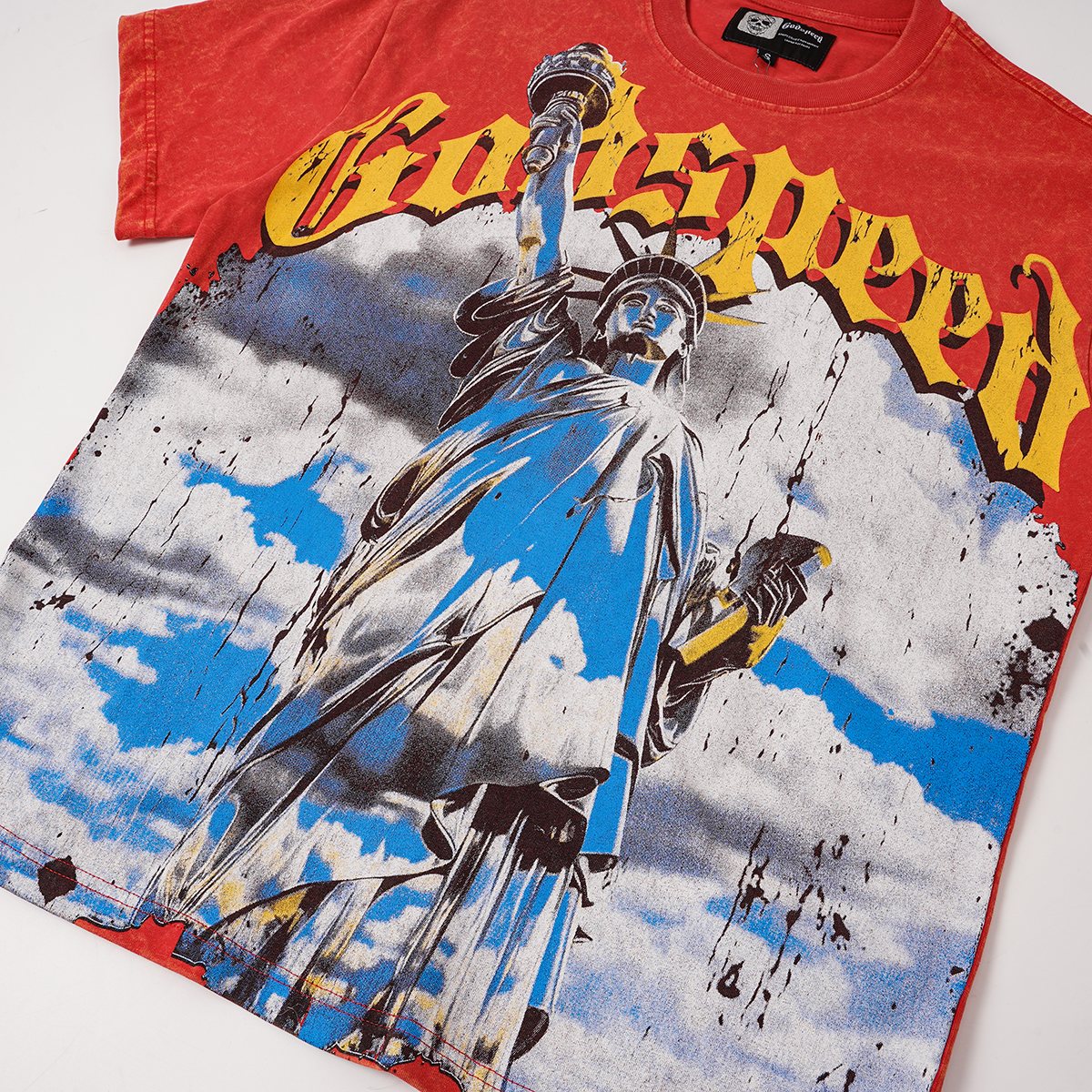 Godspeed Rock Graphic Acid-Wash T-Shirt ¡ª detail