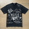 MIXED EMOTION Washed Black Graffiti Graphic T-Shirt ¡ª hero