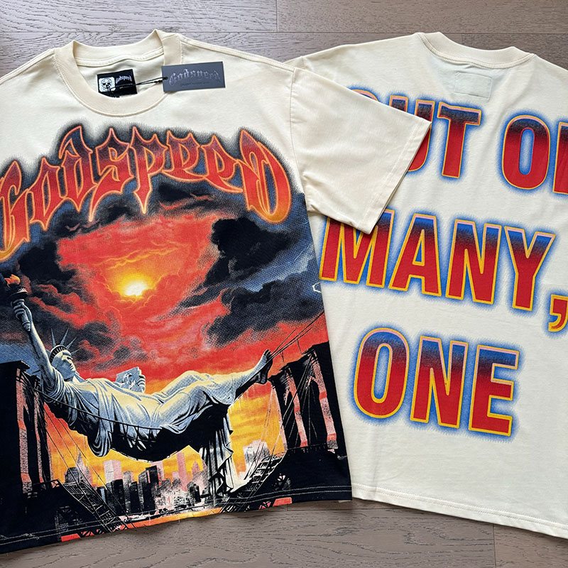 Godspeed Out of Many One Statue Graphic T-Shirt ¡ª comparison