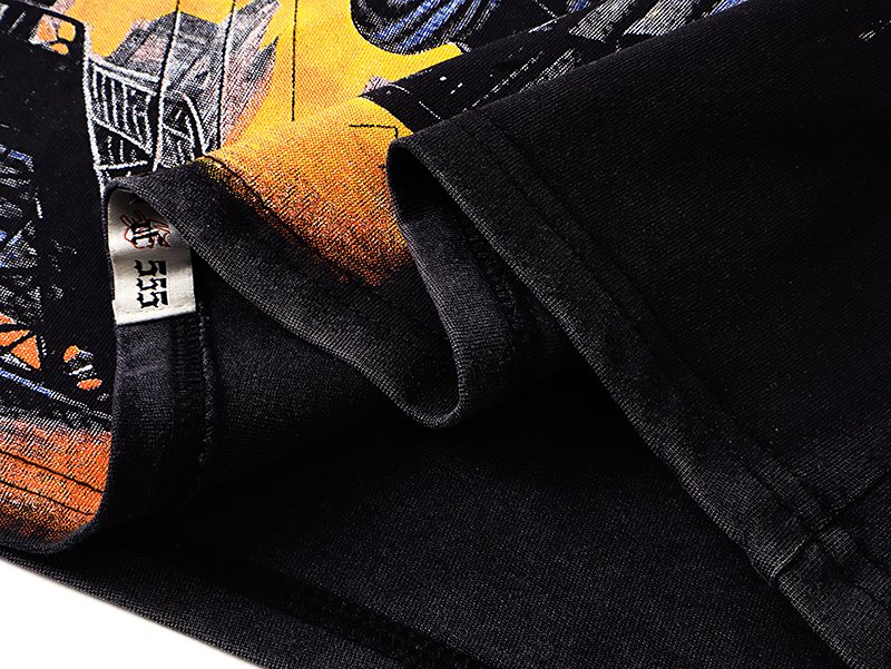 Godspeed Out of Many One Washed Black Graphic T-Shirt ¡ª fabric_closeup