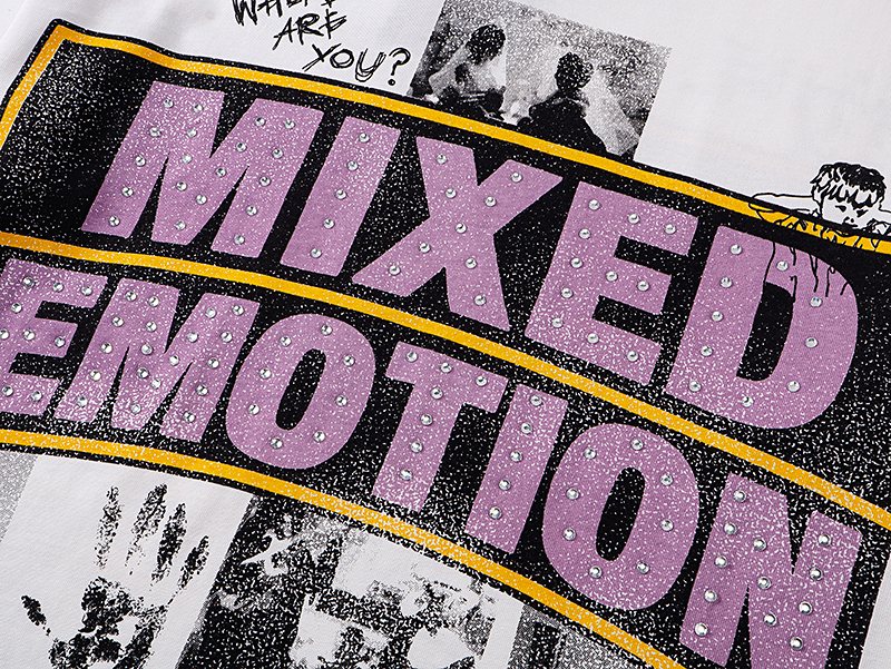 MIXED EMOTION White Graphic T-Shirt ¡ª detail