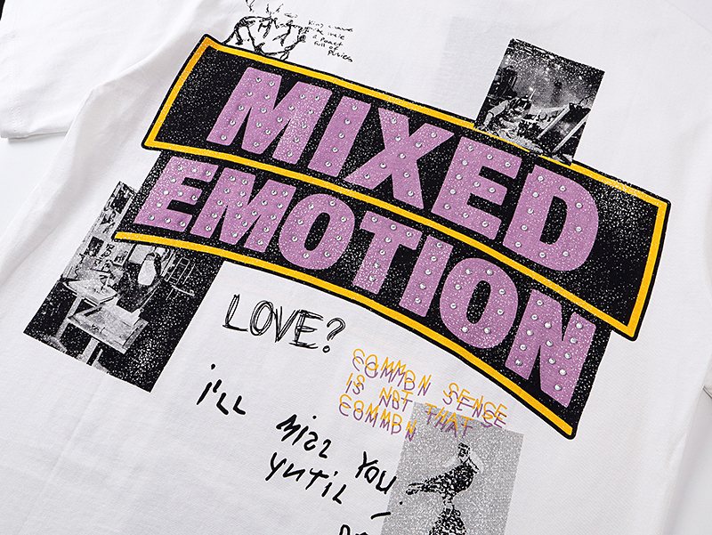 MIXED EMOTION White Graphic T-Shirt ¡ª detail