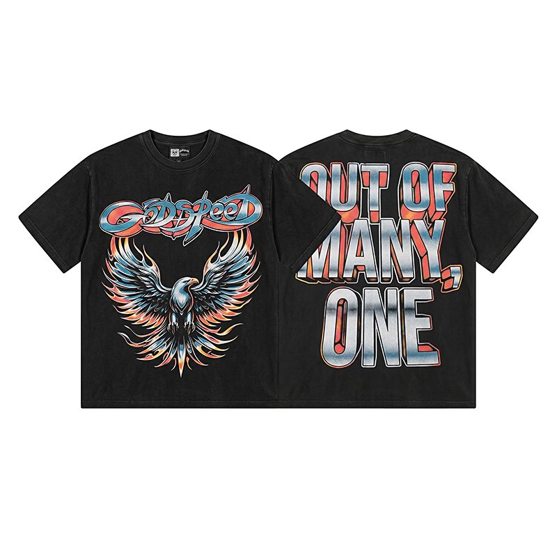 Godspeed Eagle Graphic Washed Black T-Shirt ¡ª hero