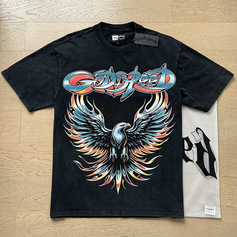 Godspeed Eagle Graphic Washed Black T-Shirt ¡ª context
