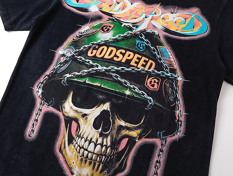 Godspeed Out of Many One Skull Graphic T-Shirt ¡ª detail