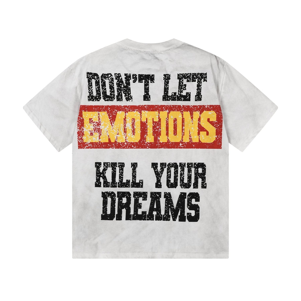 MIXED EMOTION Washed White Front & Back Graphic T-Shirt ¡ª back
