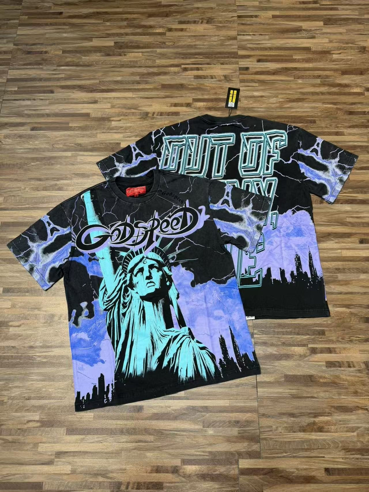 Godspeed Statue of Liberty Lightning Graphic T-Shirt ¡ª context